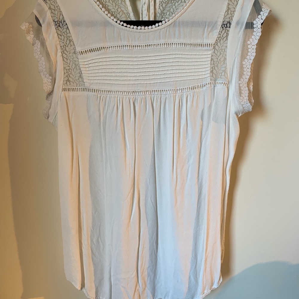 Anthropologie white lace blouse